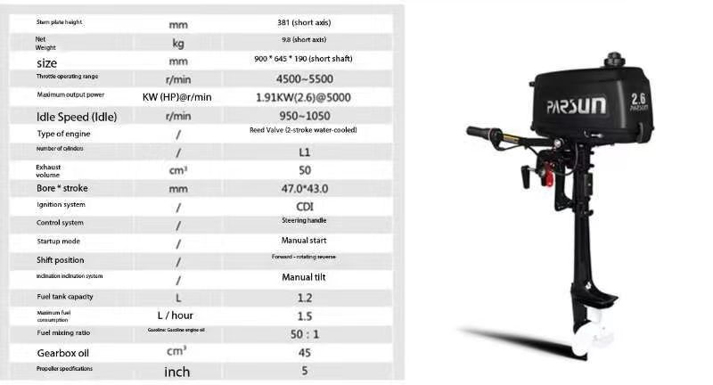 Motor Tempel Parsun 2.6HP Terl - Fishing Boat Outboard Motor ulasan dan harga